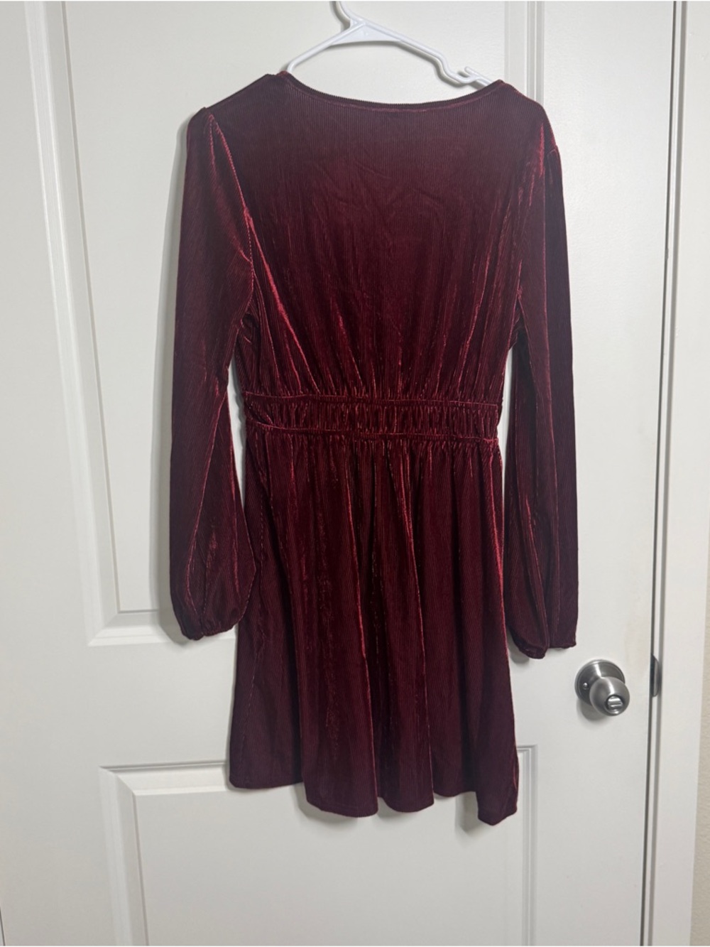 Kohl's Bright Red Velvet Wrap Dress - Picture 3 of 4